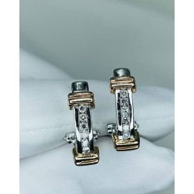 Золоті сережки 585* з діамантами 0,192 ct